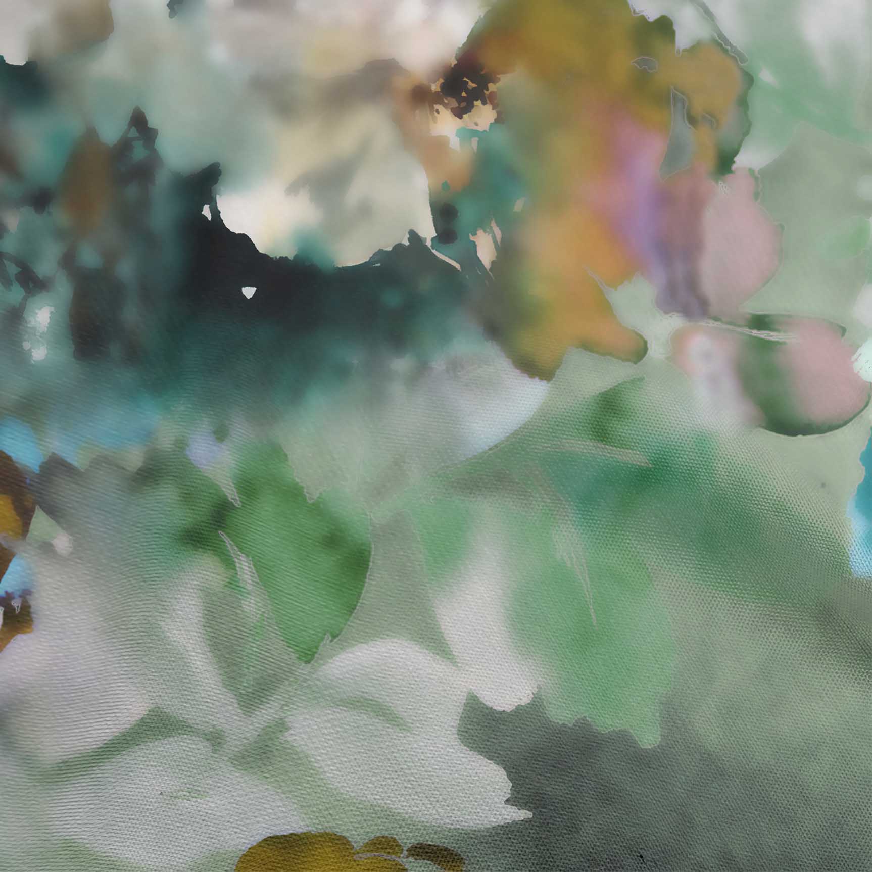 

oneOone Хлопковая батистовая бирюзовая синяя ткань с абстрактным размытым цветочным узором, материал платья, ткань с принтом, ткань в ярдах, 42 дюйма 42 Inch Wide - Viscose Chiffon бирюзовый синий