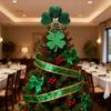 St Patricks Day Tree Topper Heart Shamrock Tree Topper Holidays Ornament for Spring Holiday Festival Party Supplies