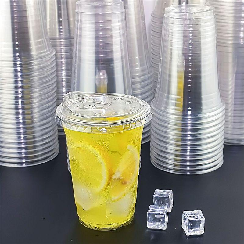 M-Modern-Plastic Cup With Direct Drinking Lid Clear Disposable Cup Tasting