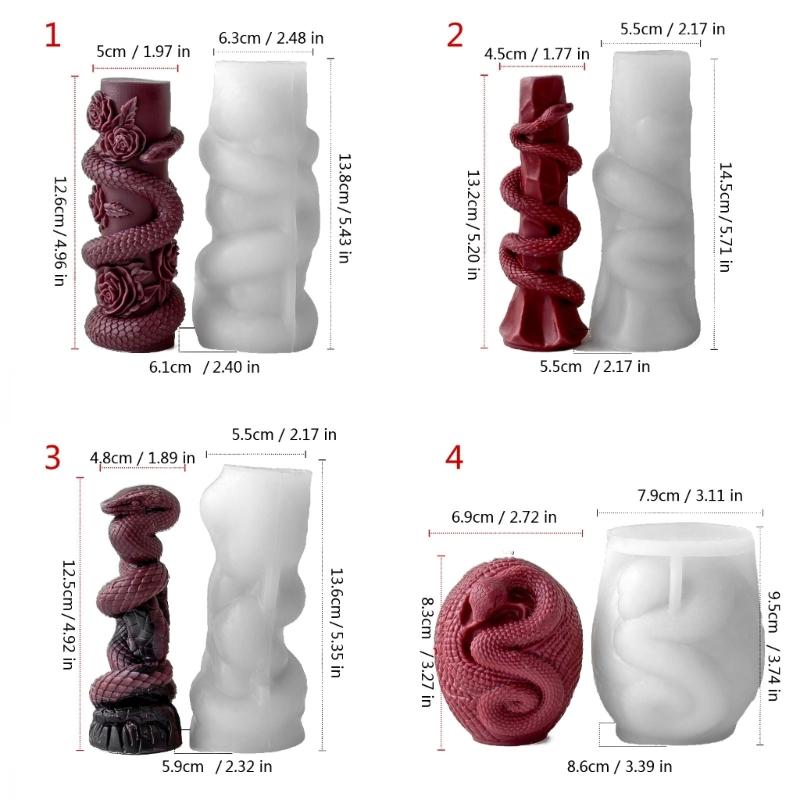 Geprägte Schlangen Zylinder Silikon Säulenkerzenformen für Kerzen Seife Epoxidharz Silikonformen für Heimdekoration