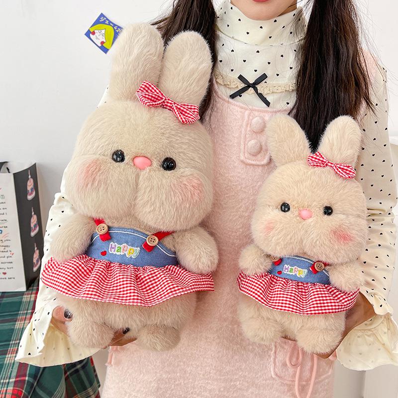 Adorable Rabbit Doll In Cute Skirt - Plush Toy with Comforting Cloth Outfit for Kids