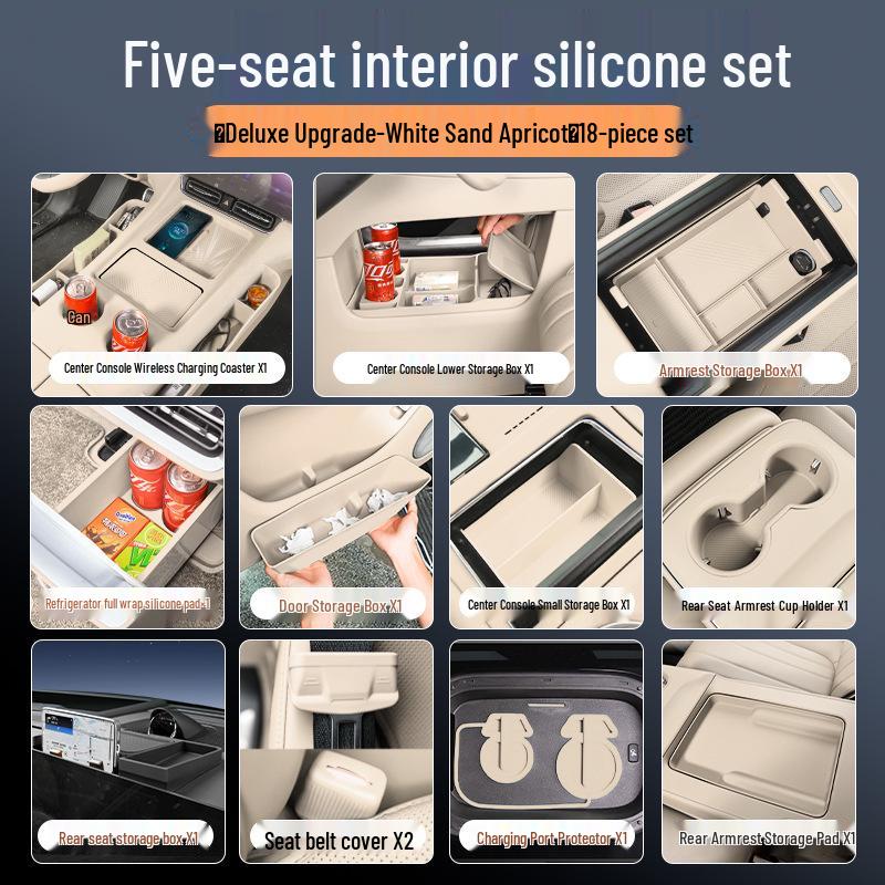 AITO M8 Car Interior Silicone Protector Set - Central Control & Cup Holder Accessories