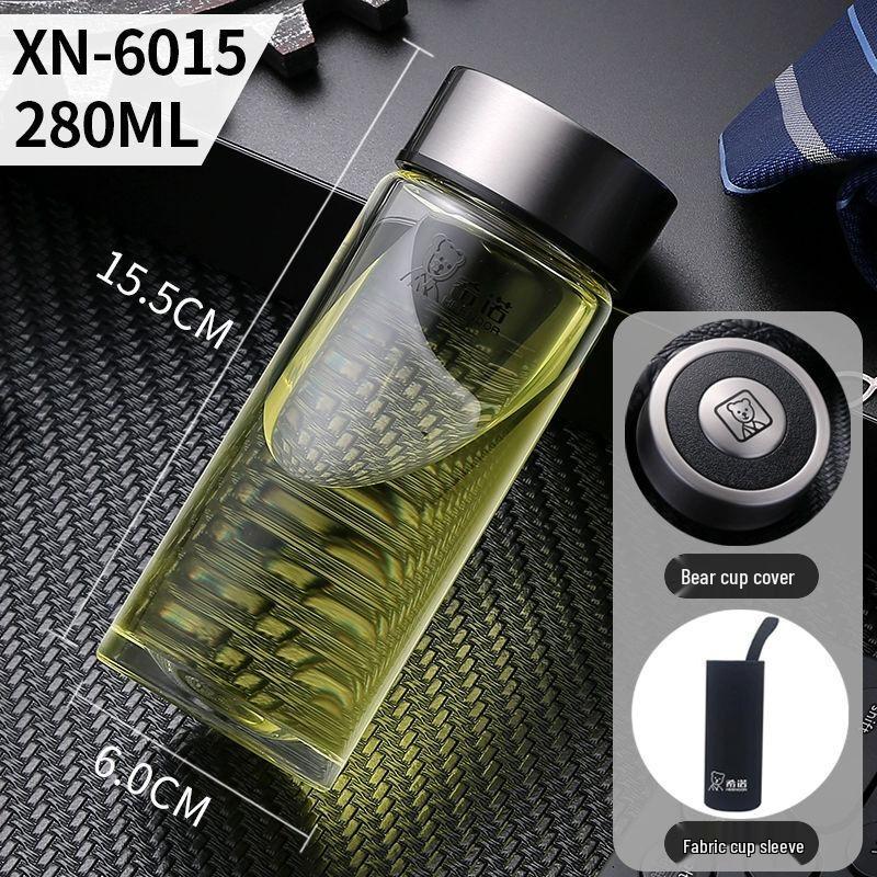Heenoor Portable Single-Layer Borosilicate Glass Cup