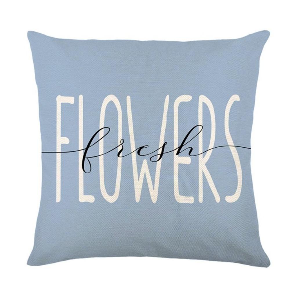 Linen Hydrangea Cushion Cover Flower Printed Cushion Case Pillowslip Throw Pillow Cover Bedroom