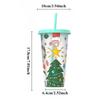 24 Oz Coffee Straw Cup Reusable Christmas Color Changing Cup with Lid Plastic Cold Bucket Party Drink Cup