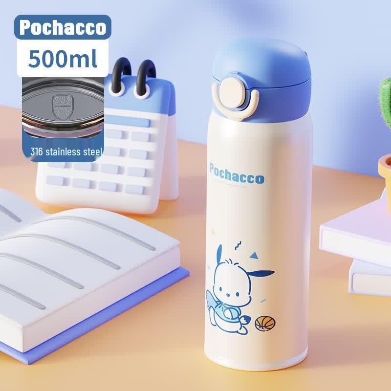 TAFUCO Pochacco 316 Stainless Steel Double Lid Insulated Mug, 500ml