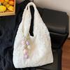 Simple and Fashionable Shoulder Bag Flower Lace Summer Gentle Fairy Beauty Large Capacity Lazy Wind Hollow Commuter Tote Bag