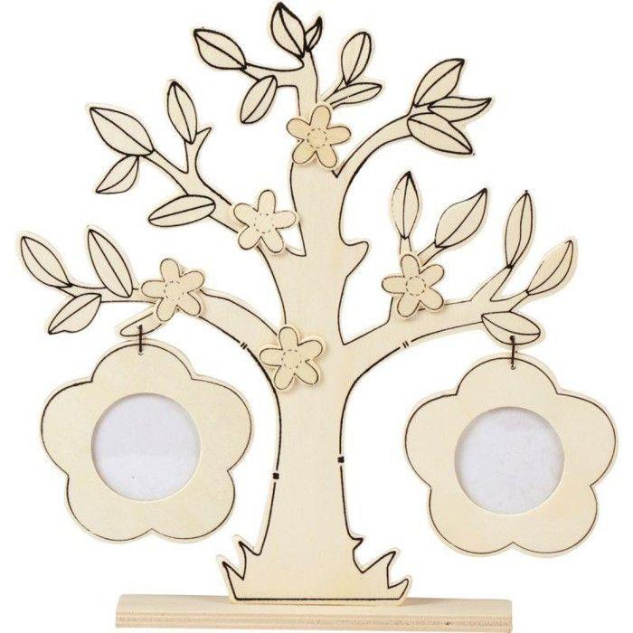 Support en bois à décorer - Cadre Arbre - Beige - Mixte - Pour enfants - Personnalisable