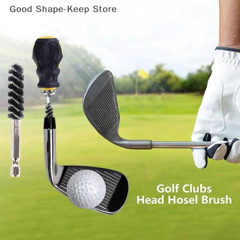 Electric Drill Adapter Golf Club Head Cleaner Rust Remover Brush Hexagonal Rod Iron Head Polish for Golf Clubs Head Hosel