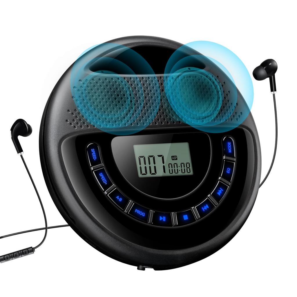 Gueray Portable CD Player with 1400mAh Rechargeable Compact TF Card Adjustable Playback ASP Wire Language Music Fetal Japanese Instruction Manual