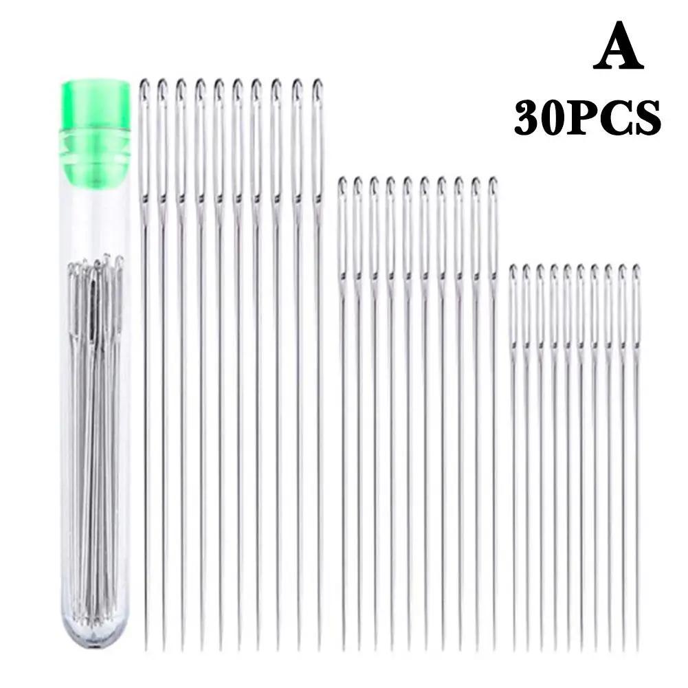 20/30pcs Steel Sewing Needles Side Hole Hand Needle Self-Threading Accessories Blind Household Sewing Sewing Need T5P6
