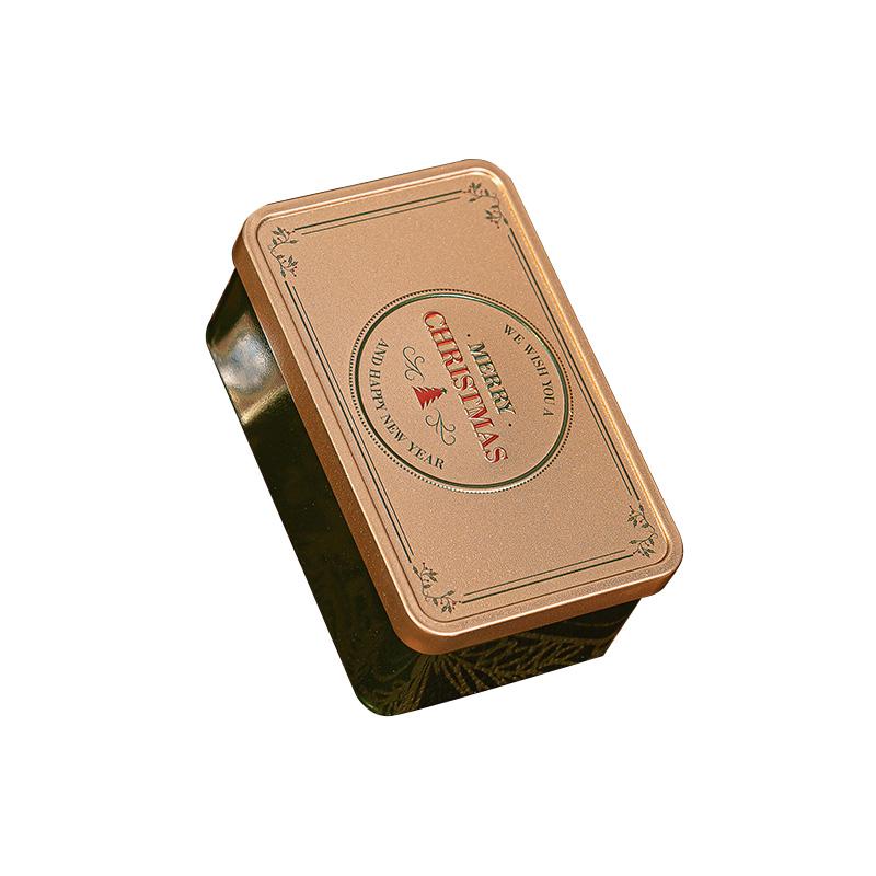 1ks DIY Vánoční plechová krabička Obal na cukroví Čtvercová pocínovaná Dárková dóza Kovová