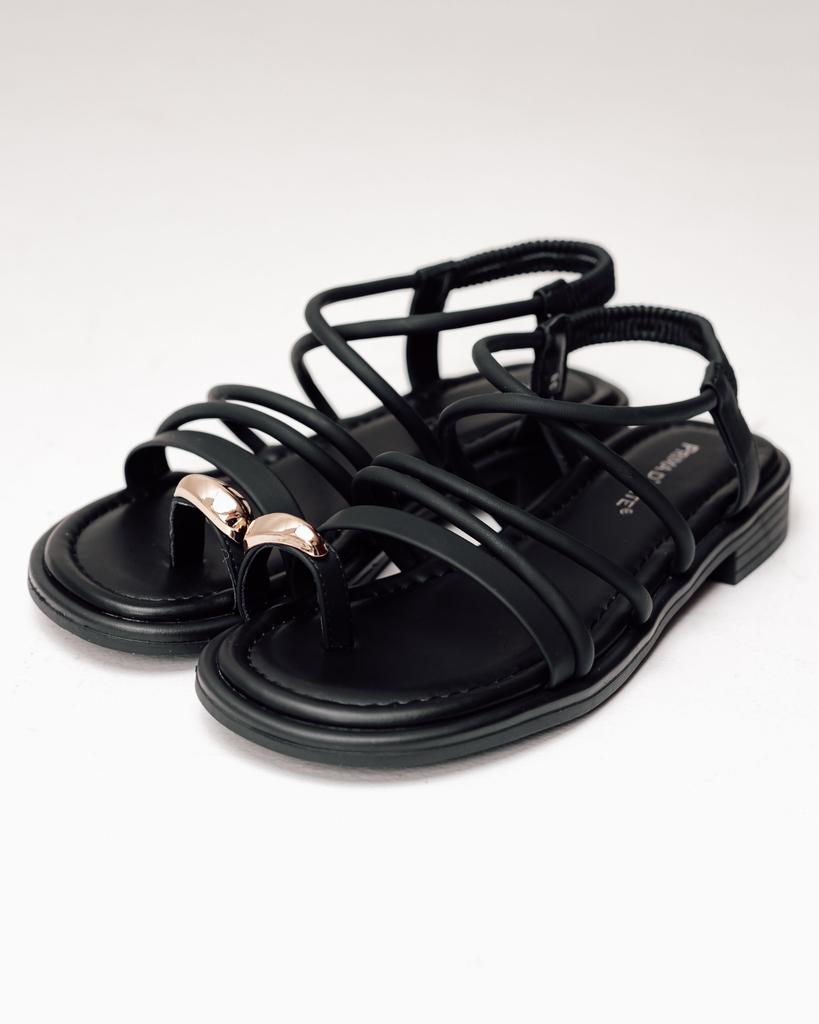 Sandály na nízkém podpatku Prima d'Arte 5512 36 černé z ekokůže