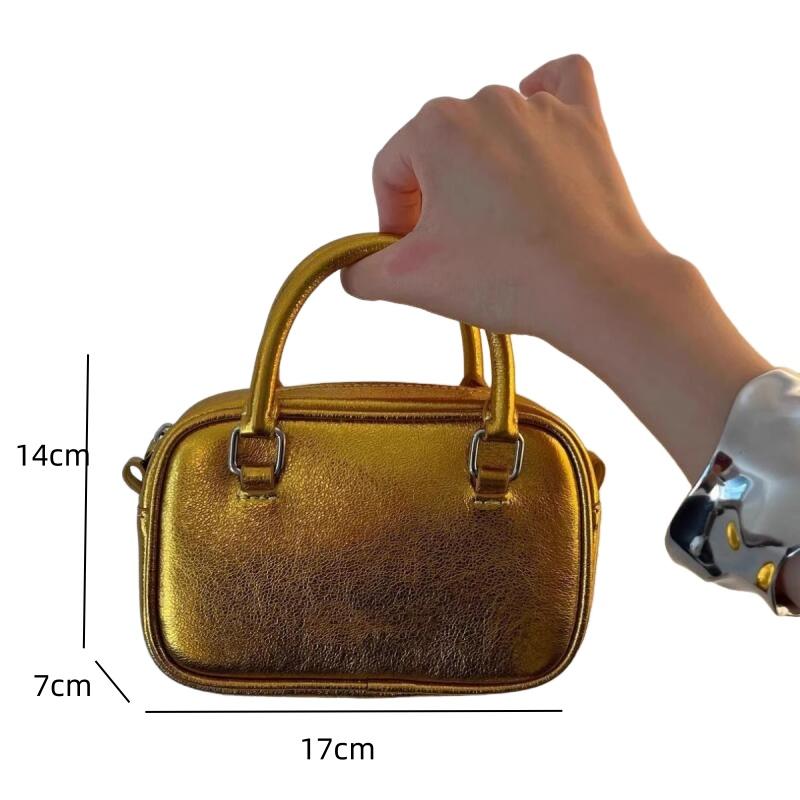 Modische Taschen mit Griff oben, hochwertige Umhängetaschen für Damen, lässige Bowling-Handtaschen aus Leder für Frauen, süße quadratische Mini-Tasche