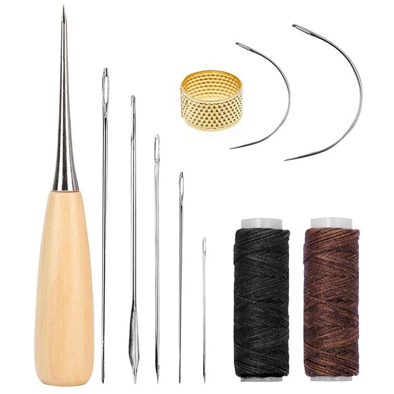 

M-Modern-11 Pcs Leather Sewing Tool Kit, Leather Craft Stitching Sewing Kit For DIY Crafts Canvas Leather Repair