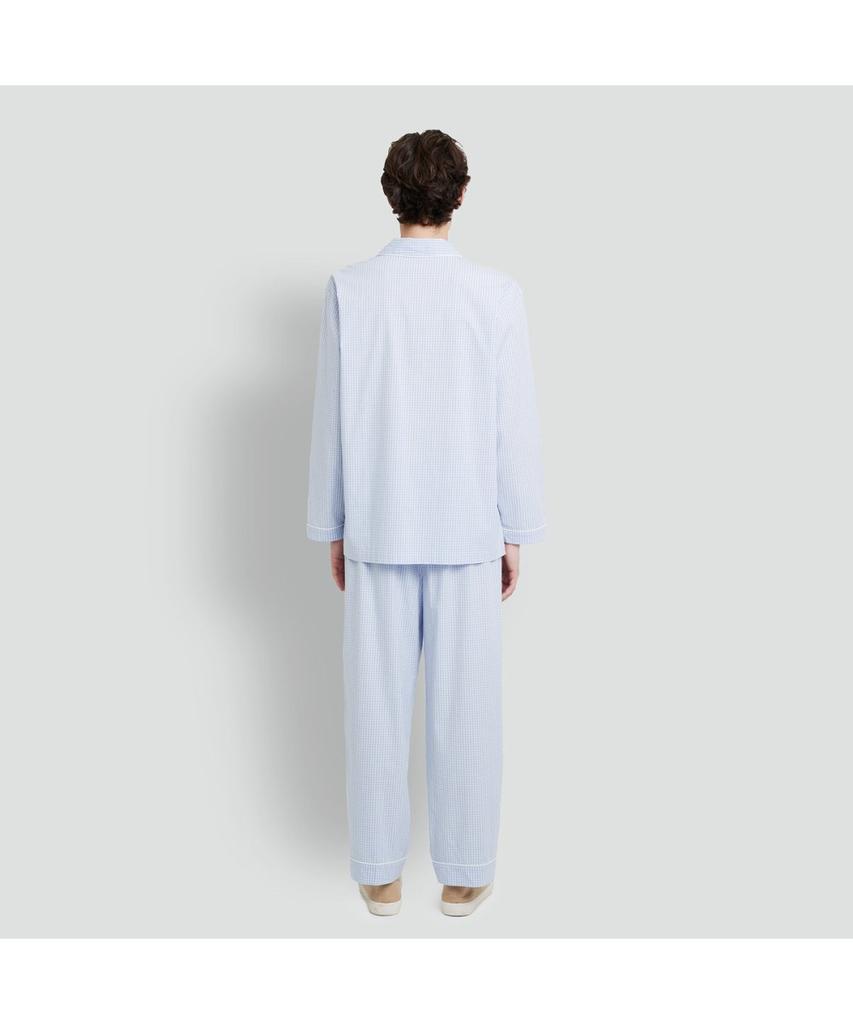 Jaju Men'S Cotton Stretch Length Pajama Set_Light Blue