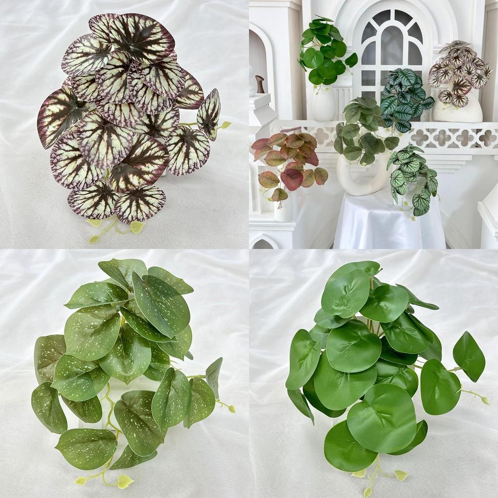 Faux Green Plants With Colocasia Leaves For Home Staging And Photo Props