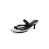 Krazing Pot Sheepskin Mules Summer Size 40 Flip Flops European Design Slip on Thin High Heels Women Peep Toe Sandals