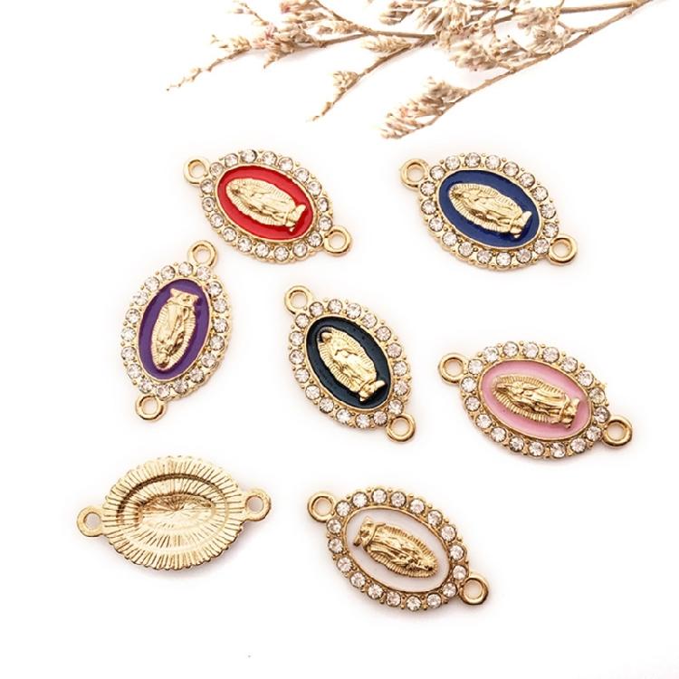 Zinc Alloy Charms Ellipse Virgin Mary Charms Pendant For DIY Fashion Necklace