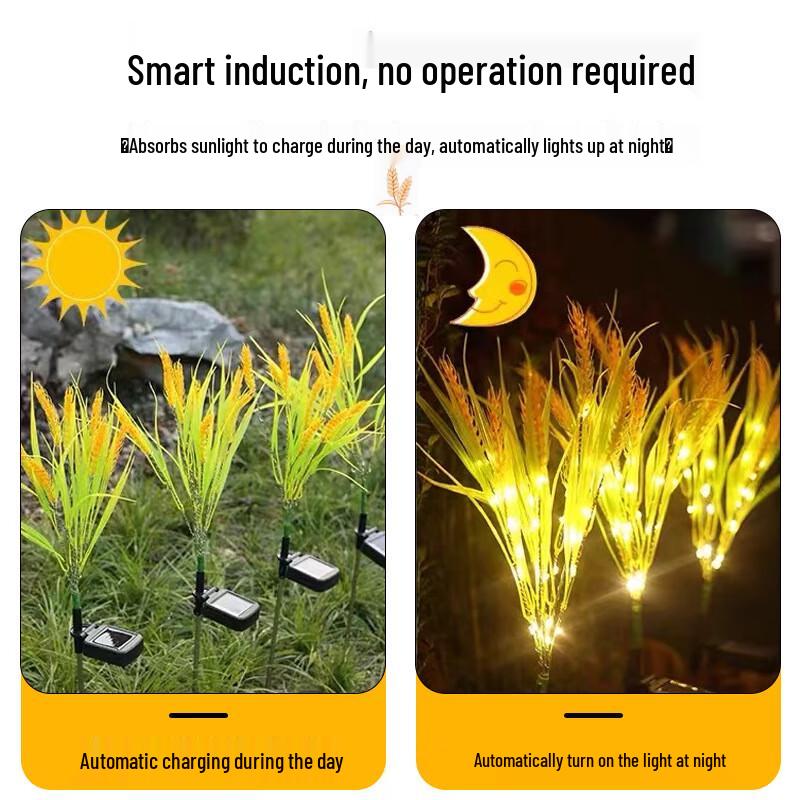 UOSU Solar LED Wheat Spike Garden Lights (3-Pack)
