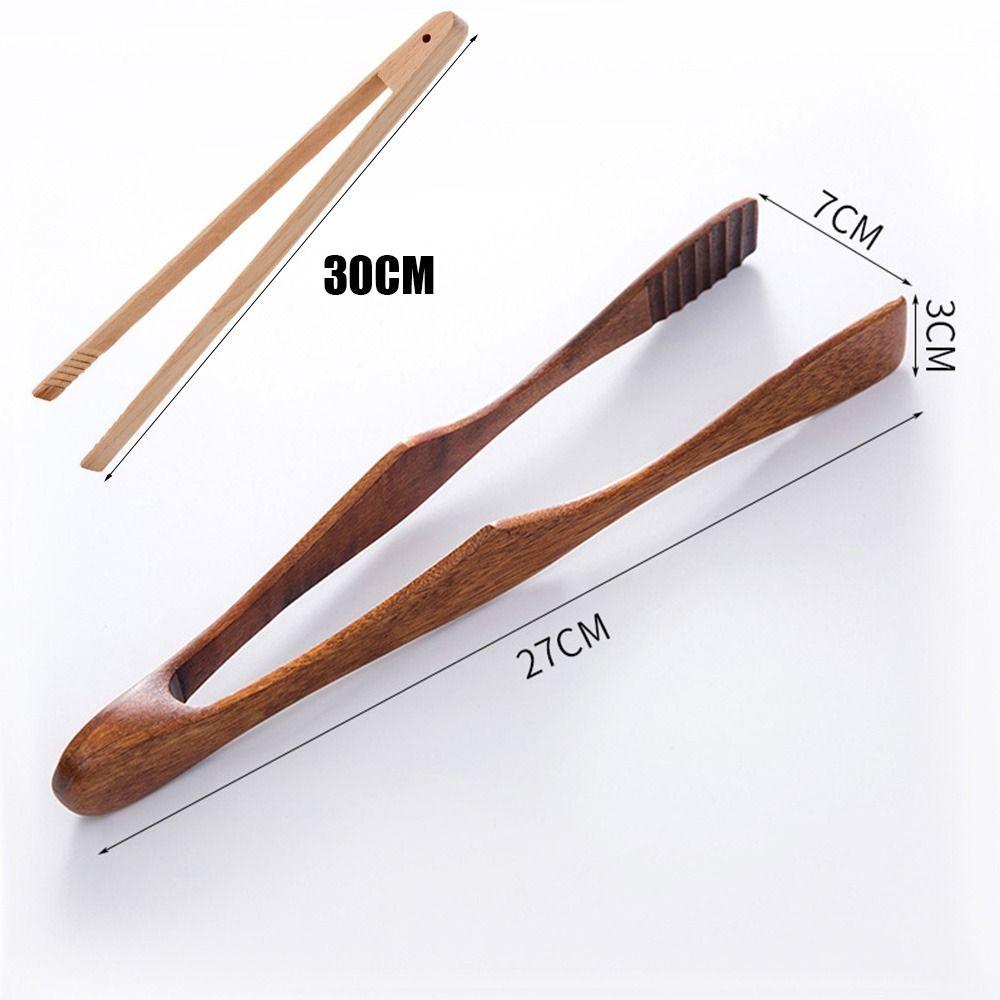 Wooden Kitchen Tongs Salad Bacon Steak Bread Clips Pastry Clamp Kitchen Utensil Food BBQ Tool