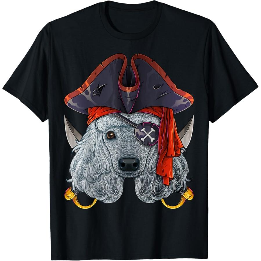Pirate Poodle Jolly Roger Halloween Costume Crossbones T-Shirt XXXXXL чёрный