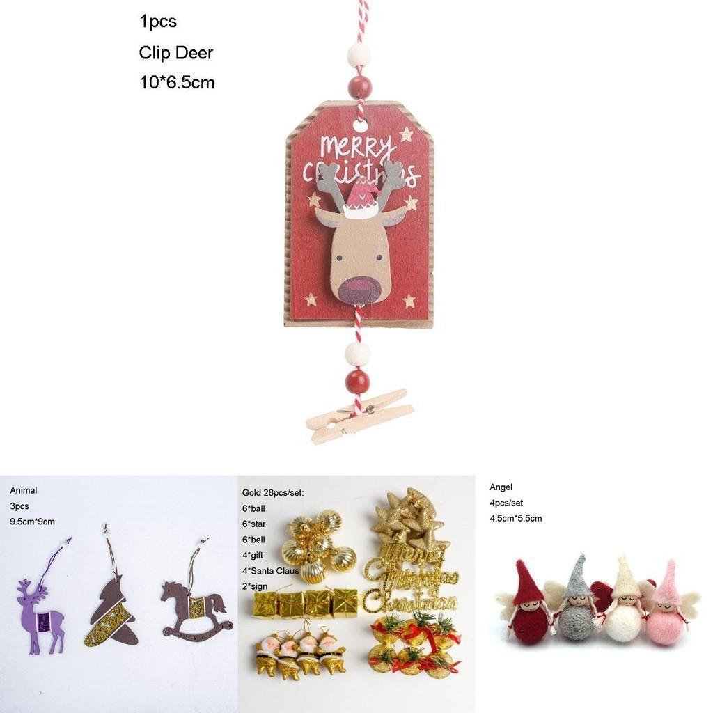 Bezaubernde Weihnachtsdekorationen aus Filz und Holz mit entzückenden Figuren für einen fröhlichen Weihnachtsbaum