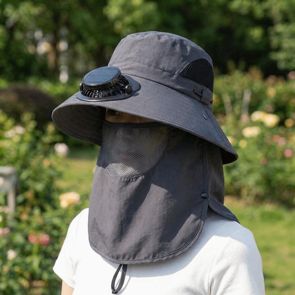 Long-lasting Fishing Sun Shading Hat Portable Wide Brim Fan Hat Solar Rechargeable Fan Hat Travel