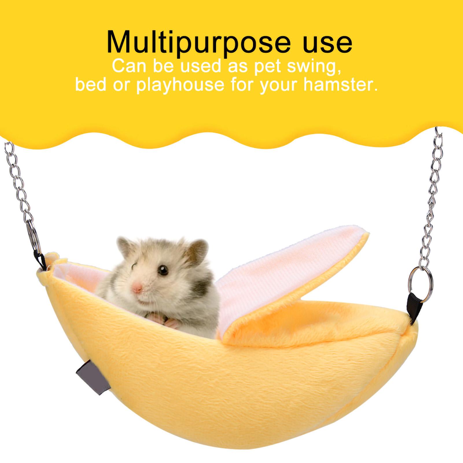 

Hanging Pet Bed Velveteen Banana shaped Pet Nest House for Hamster Hammock(Yellow) жёлтый