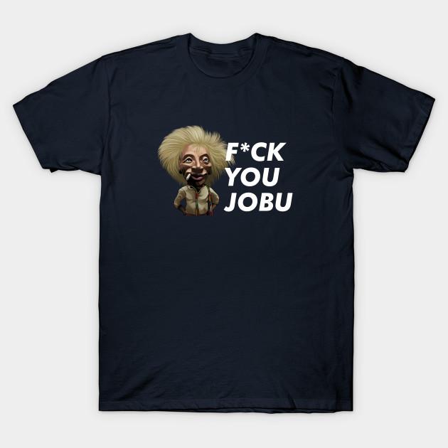 

Men Black Print T-shirt F*Ck You Jobu No-Cut Transfer Paper Print Cotton Tshirt 2XL Темно-синій