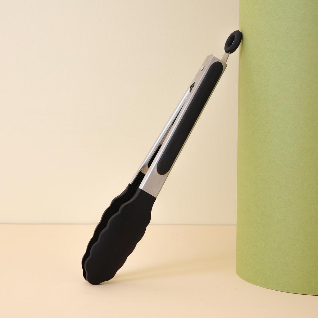 Stainless Steel Silicone Kitchen Tongs - Heat Resistant, Non-slip BBQ & Food Clips