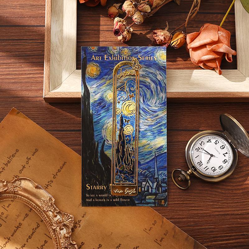 Van Gogh Retro Oil Painting Metal Bookmark - Exquisite Cultural Gift for Students
