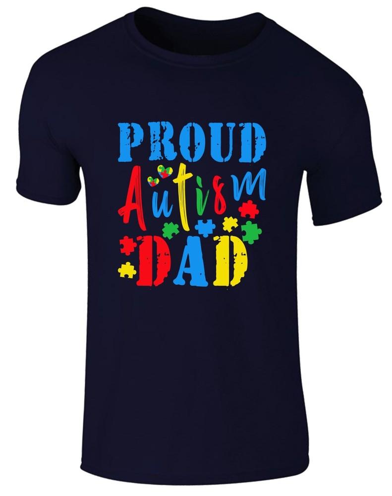 Autism Awareness Fathers Day Tshirt Proud Autism Dad Birthday Unisex Tee Top S