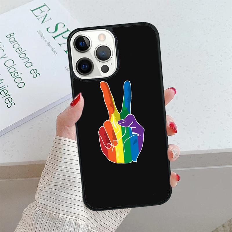 Rainbow Gay LGBT Finger Phone Case cover For iPhone 17 Air 15 16 16e 14 13 Pro Max Coque 12 11 Pro Max For Apple PLUS fundas