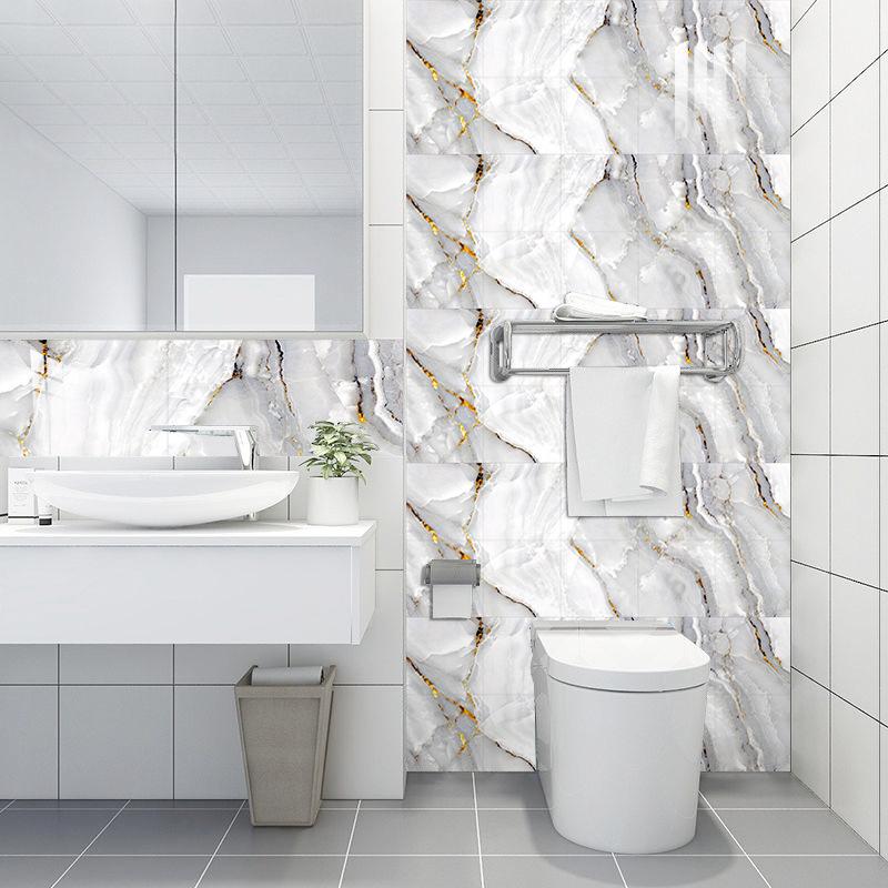 10 Stück/Set Marmorimitat PVC-Keramikfliesen zur Fleckenvorbeugung Aufgearbeitetes selbstklebendes Papier für die Heimdekoration Dekorative Folien Wandaufkleber
