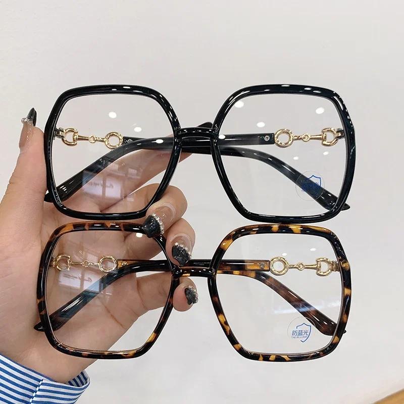 New Oversized Square Glasses Myopia Glasses for Women and Men Eyeglasses Anti Slip Comfort Eyewear +1.0 to +4.0