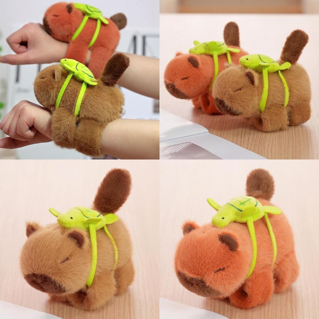Capybara Wag Tail Clap Ring Wristband Plush Toy Cartoon Stuffed Doll Gift Kids
