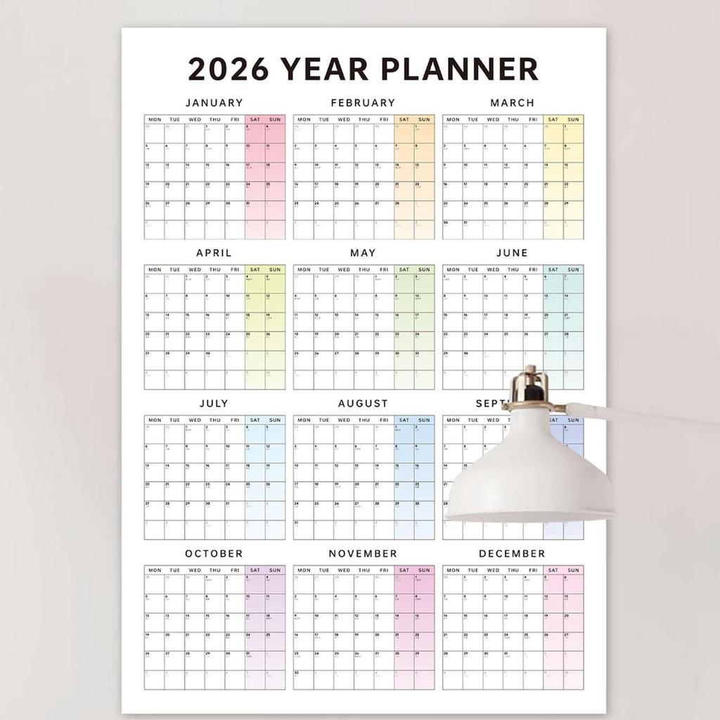 Calendario da Parete Annuale 2026 12 Mesi Data Grande Strumento di Pianificazione Calendario da Parete Verticale per Scuola Dormitorio Camera da Letto Studio Aula