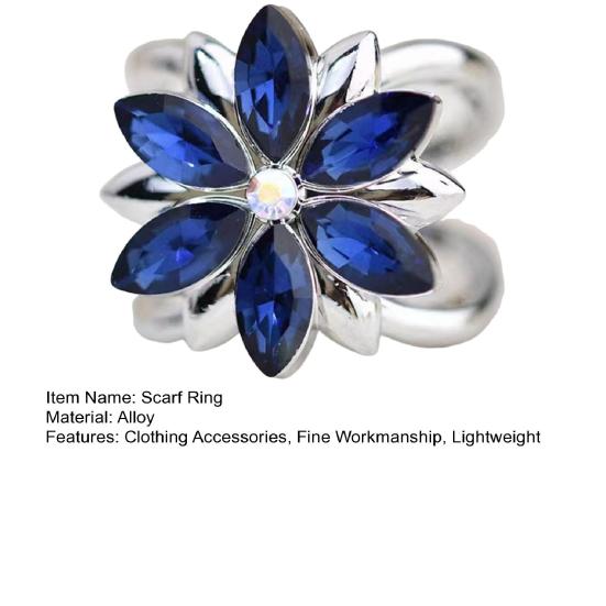 Strassblumen Seidenschalring Damen T-Shirt Krawattennadel Kleiderecke Geknoteter Knopf