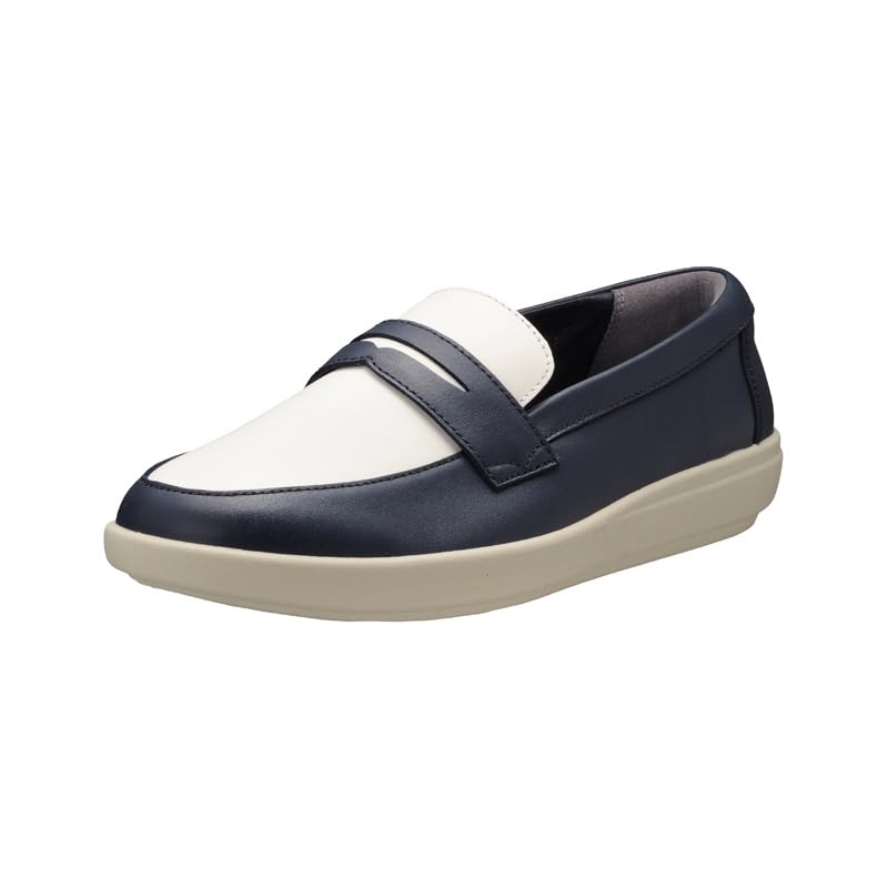 Женские лоферы Achilles Sorbo из натуральной кожи Ширина 2E Темно-синийБелый Размер 235 см ASC 6010 27460₽
