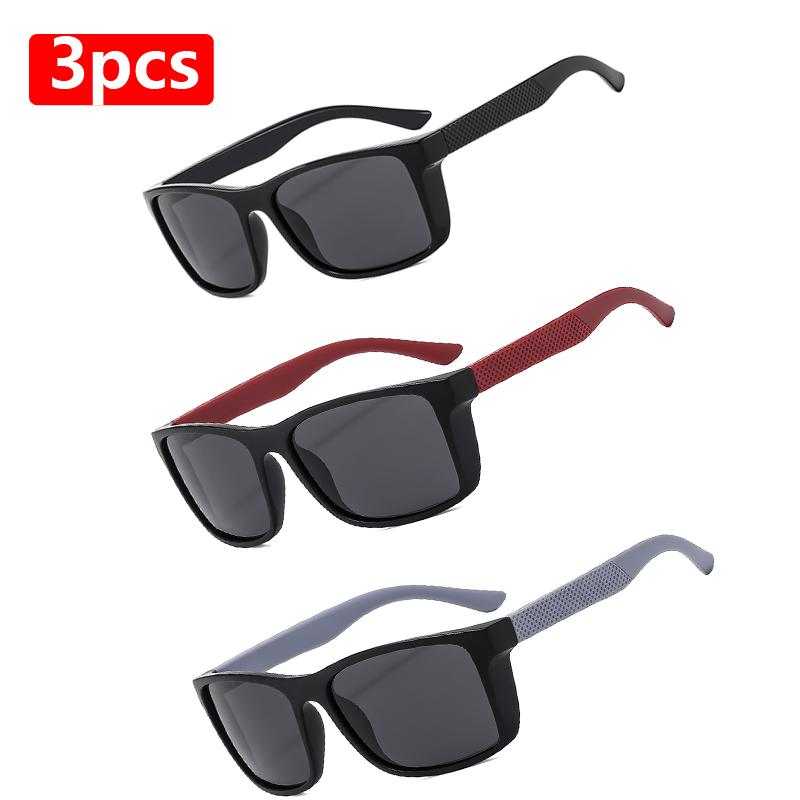 3 Piece Square Polarized Sunglasses Men Women High Quality Rectangle Sun Glasses Driving Cycling Glasses Outdoor Eyewear Unisex