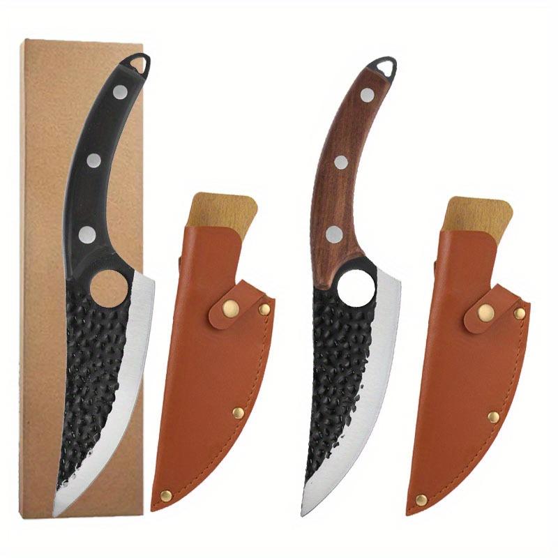 

Набор из 2 кухонных ножей Высокоуглеродистая нержавеющая сталь Кованый Нож мясника для рыбы говядины Обвалочный нож Кухонная утварь для удобства на кухне