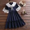 Girls Summer Princess Dress With Doll Collar Stylish Fashionable Dress For School Age Children Elegant Party Wear