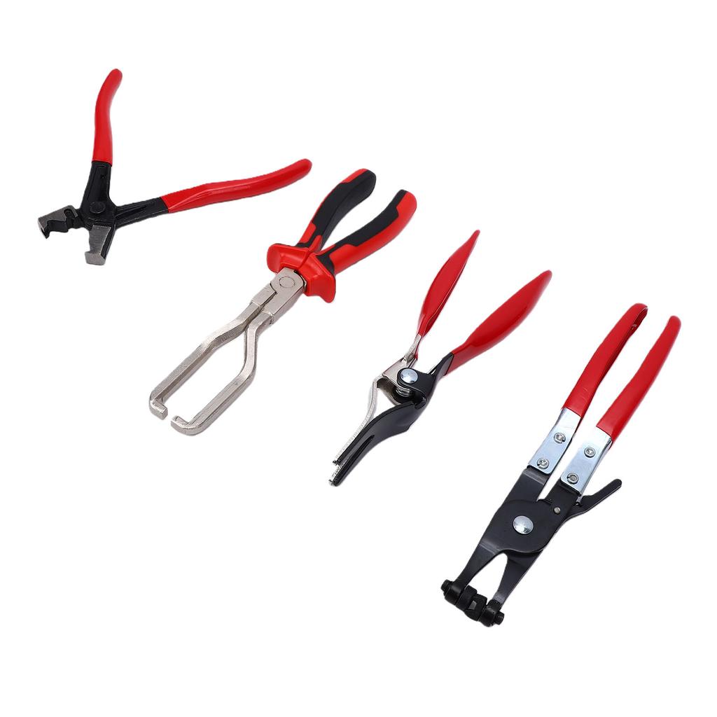 4 Pcs Hose Clamp Pliers Kit High Carbon Steel Ergonomic Fuel Line Pliers Set for Wiring Electrical Maintenance