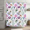 Delightful Floral Shower Curtain Bathroom Decor With Purple Blue Flowers Waterproof Fabric – Perfect Addition For Your Bathtub (