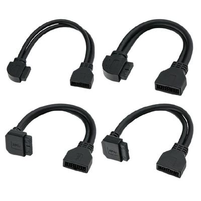 Schnelle USB3.0-Innenkabel 19Pin 20Pin Rechtwinkliger Stecker Abschirmung Flexibles PVC Für Desktop-Motherboards
