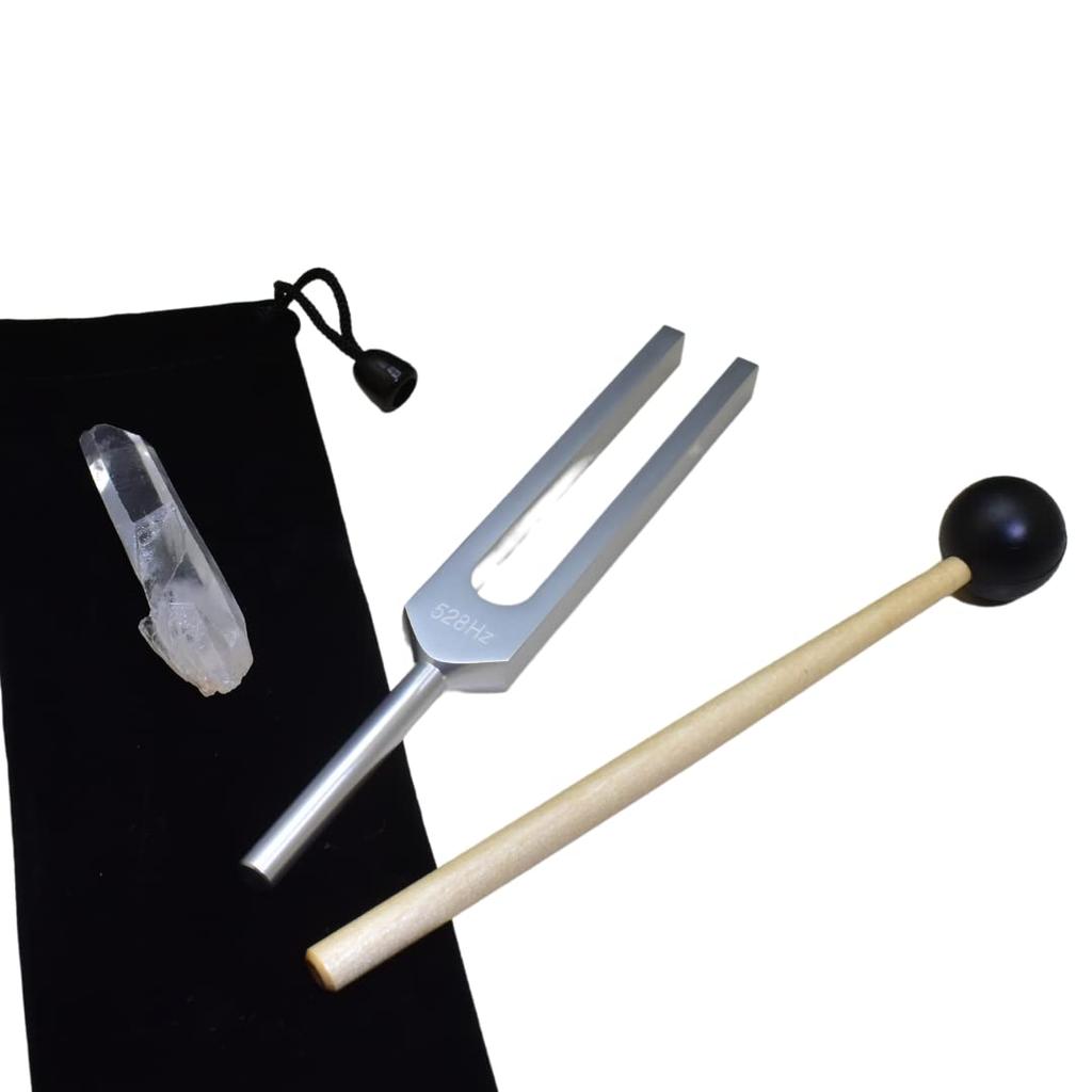 DNA Tuner 528Hz, Authentic Solfeggio Scale Tuner with Mallets, 5-Piece Set, Includes Dedicated Pouch