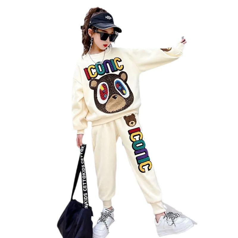 Stylish Spring Two-Piece Suit for Girls - Trendy, Fashionable, and Perfect for Mid-to-Large Children