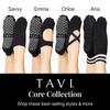 TAVI Aria Grip for and Crew Size M for Men and Women Socks, Non-Slip, Yoga, Pilates, Ballet, Athletic, Length, Ebony,