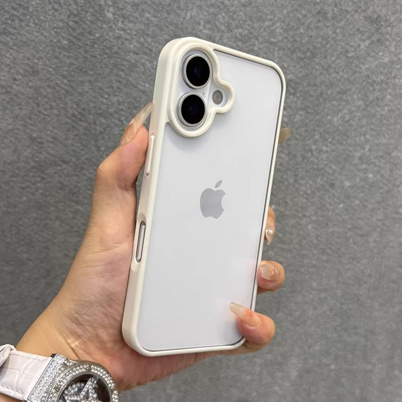 

Fashion Candy Color Frame Phone Cases For iPhone 17 16 15 14 13 Pro Max 16Pro 17Pro Acrylic Shockproof Bumper Clear Back Cover iPhone17 Pro Max